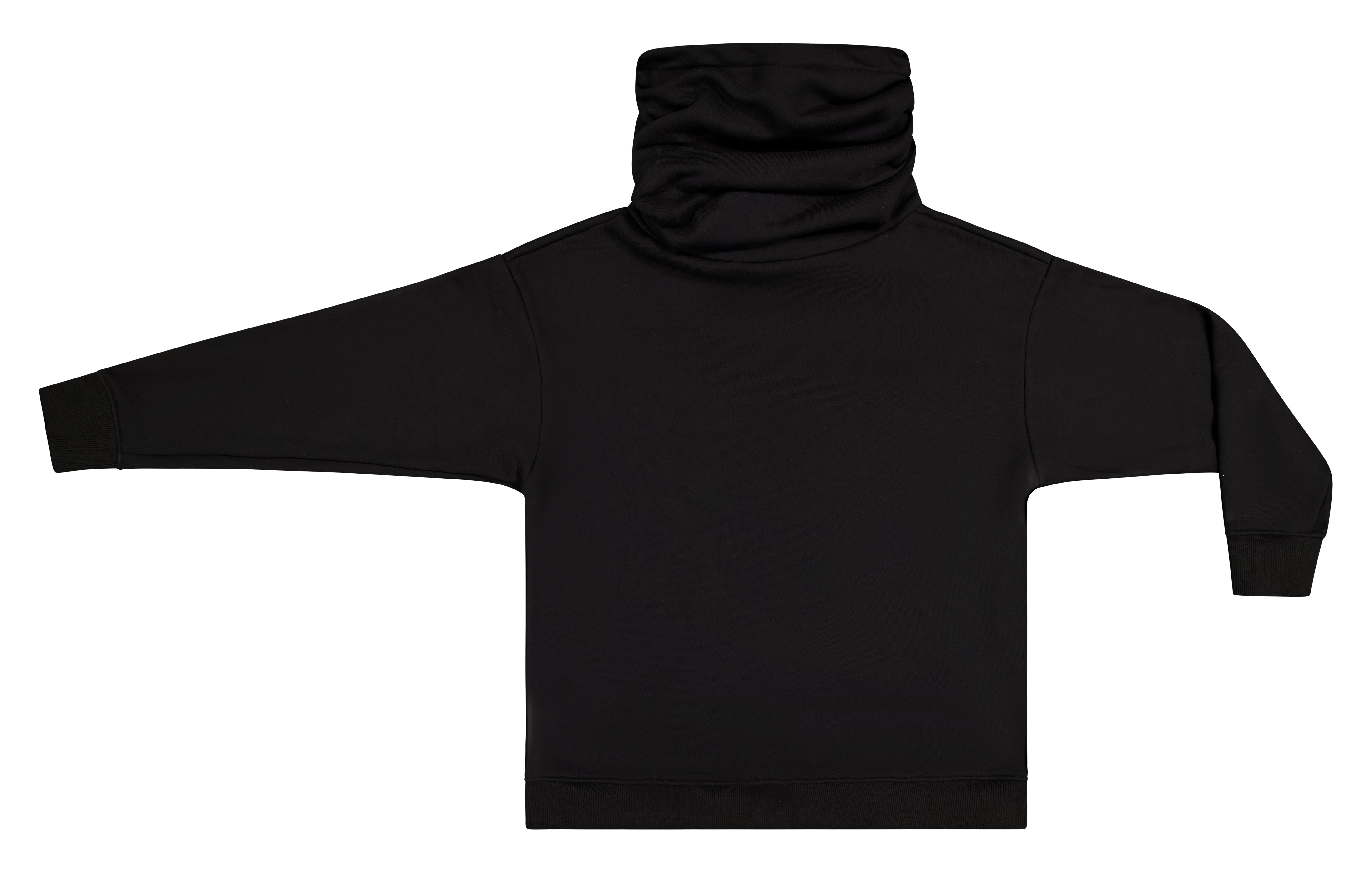 Flat-lay of Urbane noir TWO clean finish with no ribbed hem
