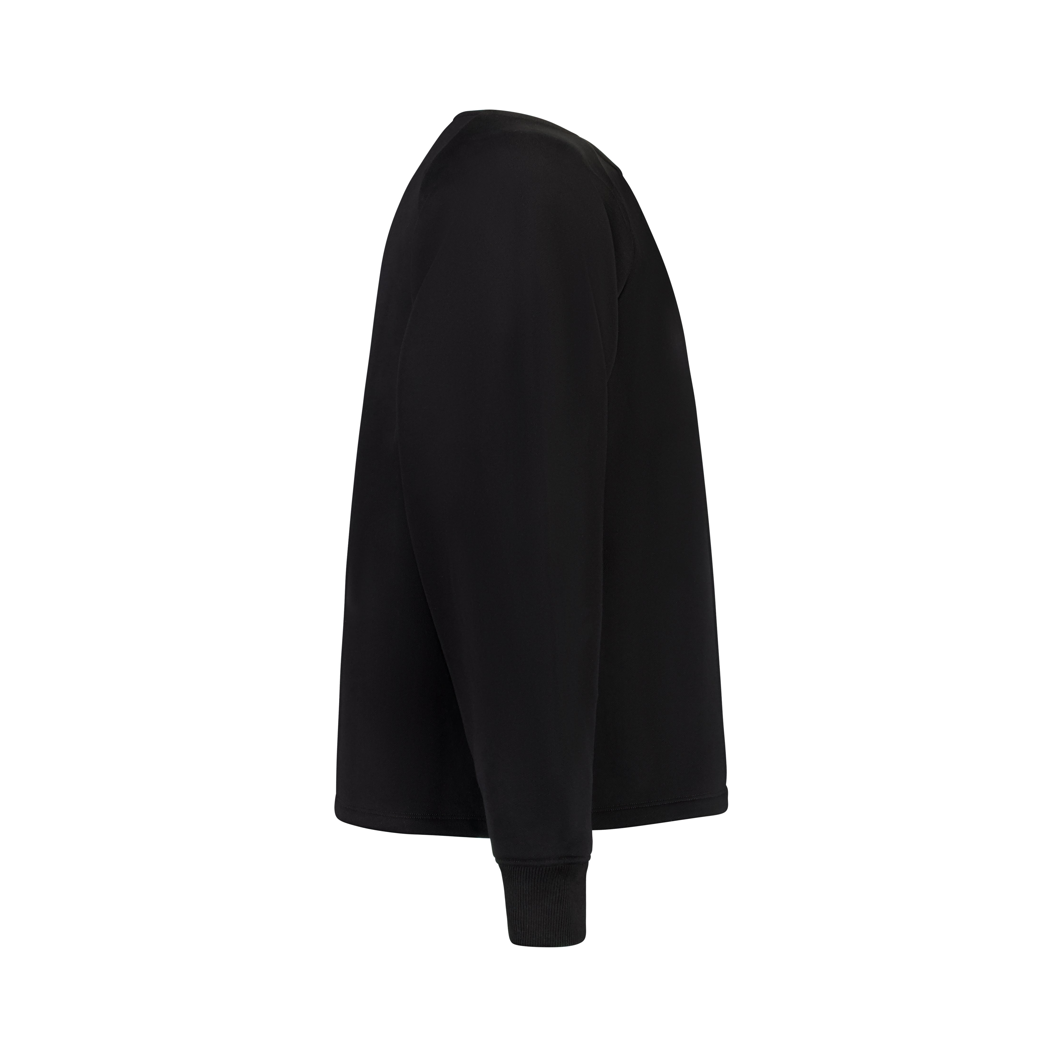 Side view of Urbane Noir ONE oversized sweatshirt showing relaxed fit and premium cotton